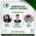 WEBINAR ON ARTICLE WRITING