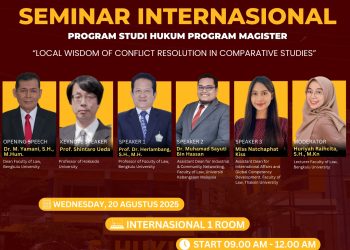 Seminar Internasional Program Studi Hukum Program Magister (Local Wisdom of Conflict Resolution In Comparative Studies)