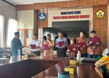 Fakultas Hukum Universitas Bengkulu Gelar Pengambilan Sumpah Anggota Senat Pergantian Antar Waktu (PAW) Periode 2022–2026